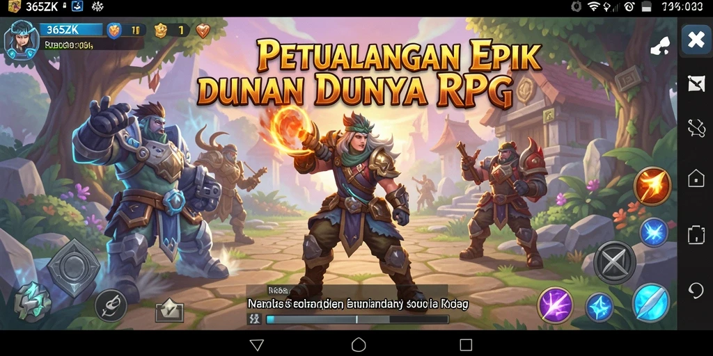 Tampilan gameplay 365ZK yang menakjubkan dan penuh aksi RPG.