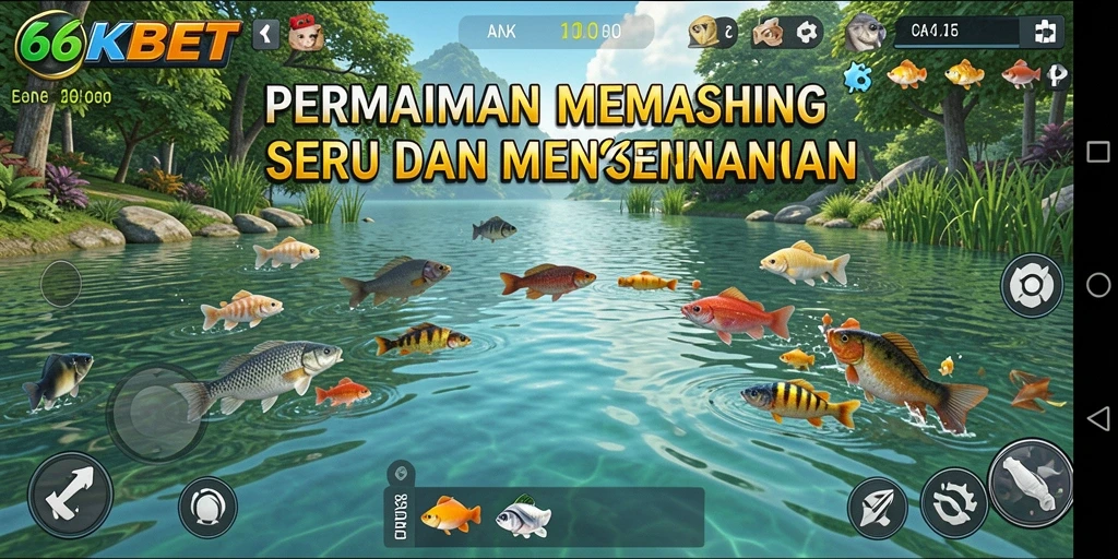 Tampilan gameplay 66KBET yang seru dan menarik saat memancing.