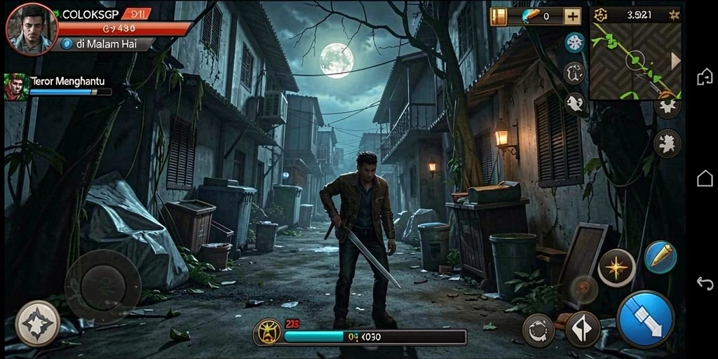 Gameplay COLOKSGP dengan suasana horror yang mencekam.