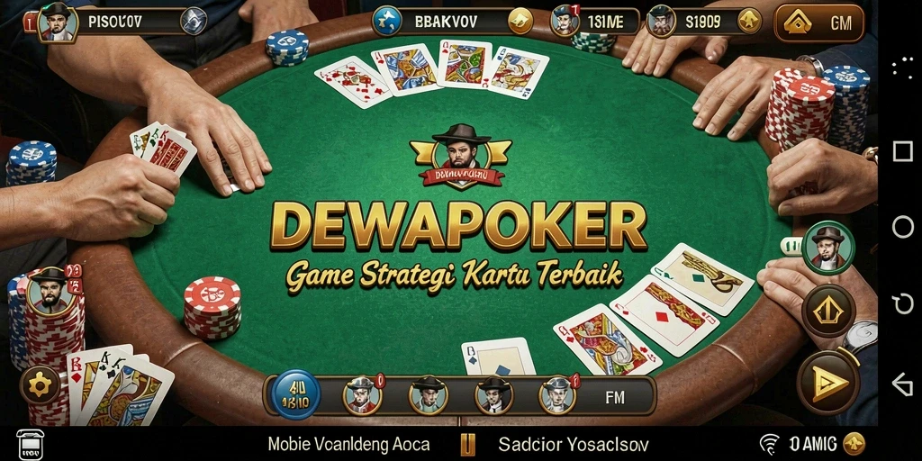 Screenshot DEWAPOKER menampilkan gameplay menarik dan kompetitif.