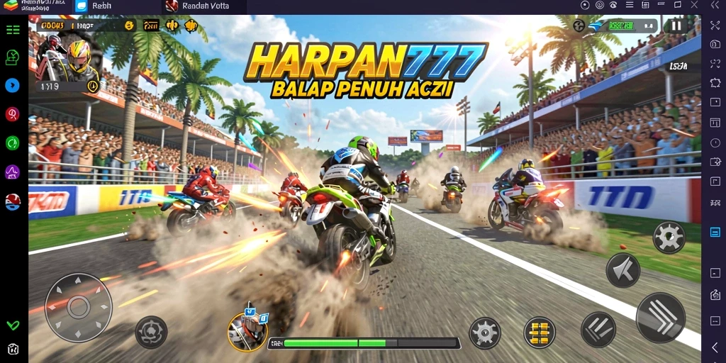 Tampilan gameplay seru balapan di HARAPAN777.