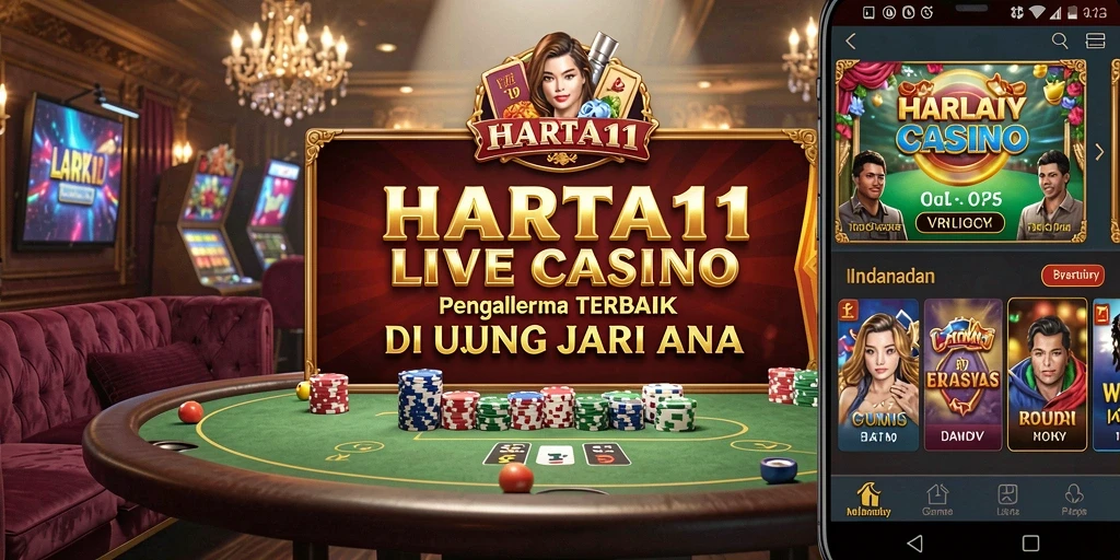 Tampilan gameplay Live Casino HARTA11 dengan dealer langsung yang profesional.