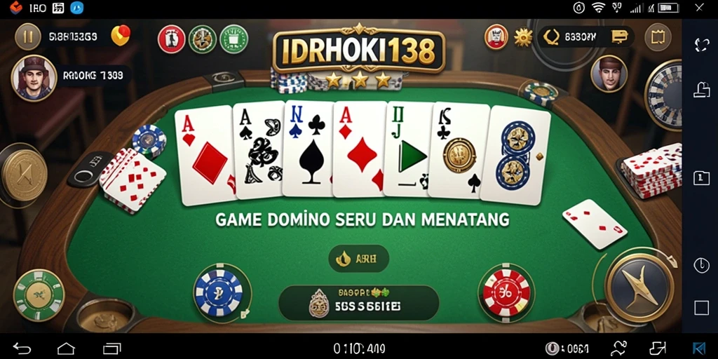 Tampilan gameplay seru dalam IDRHOKI138 menunjukkan strategi bermain Domino.