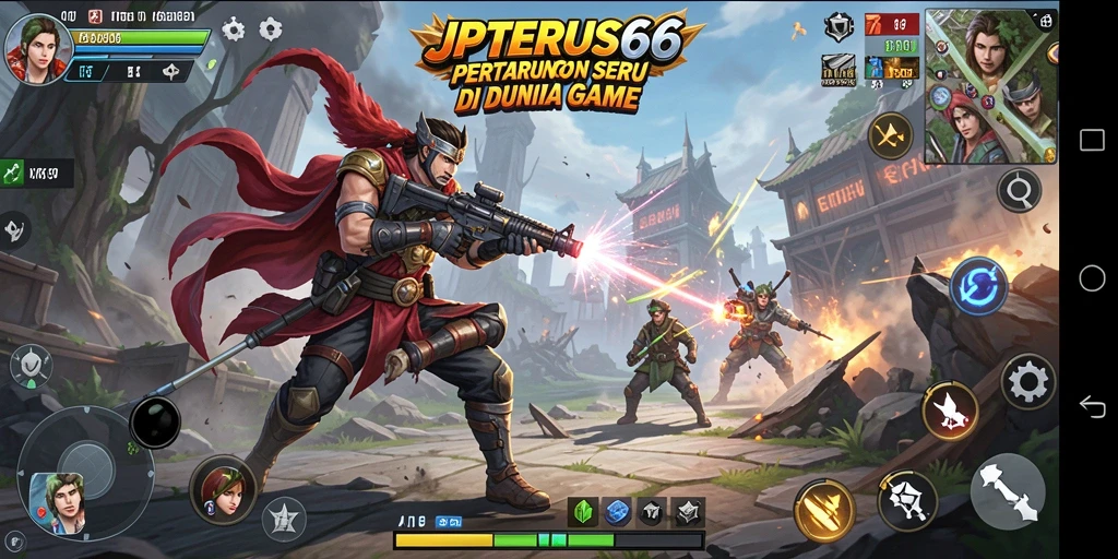 Tampilan gameplay seru dari JPTERUS66 yang menampilkan pertarungan epik.