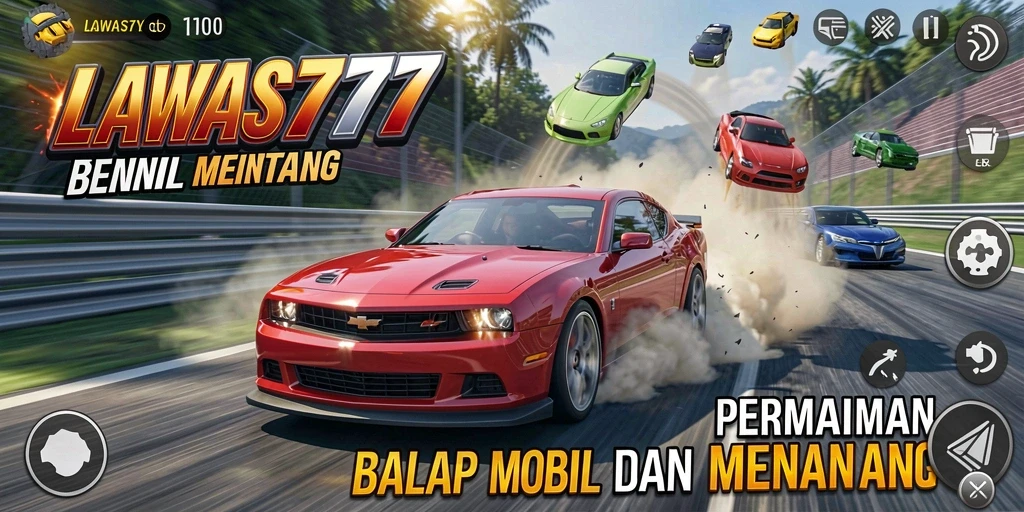 Tangkapan layar menampilkan aksi balap mendebarkan di LAWAS777.