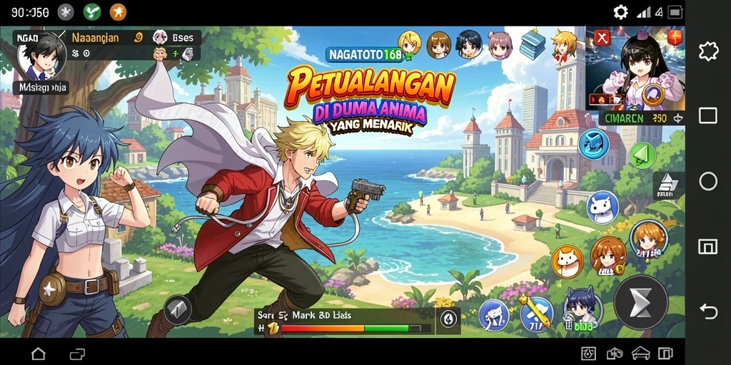 Tampilan gameplay NAGATOTO168 yang mengagumkan dengan karakter anime.