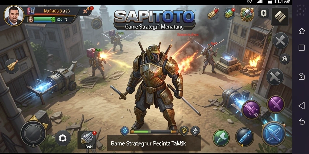Screenshot gameplay SAPITOTO yang menunjukkan aksi strategi yang intens.