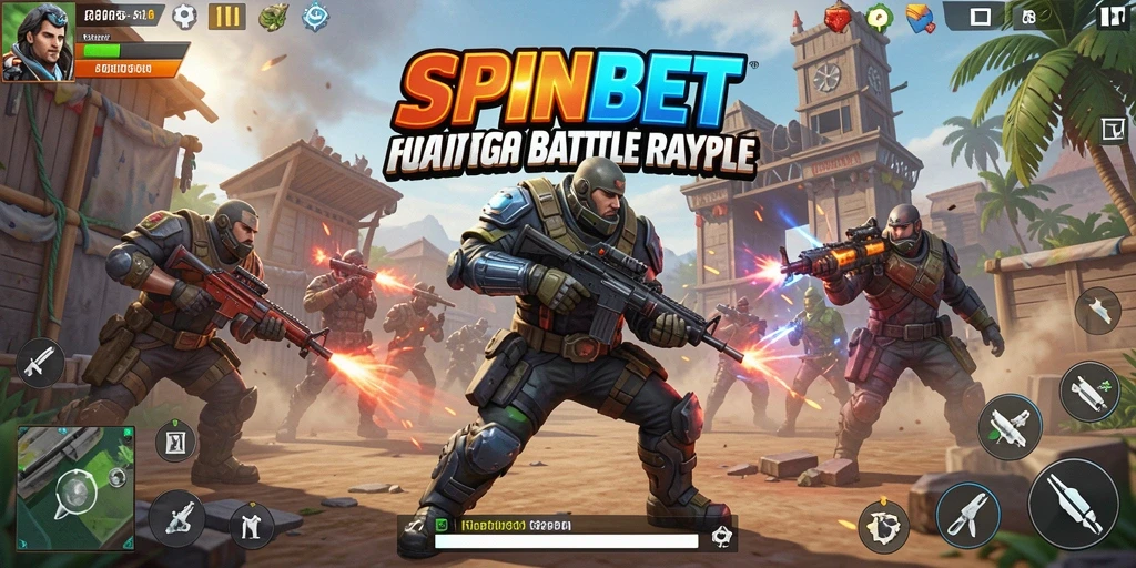 Tampilan gameplay SPINBET yang mendebarkan dalam pertarungan Battle Royale.