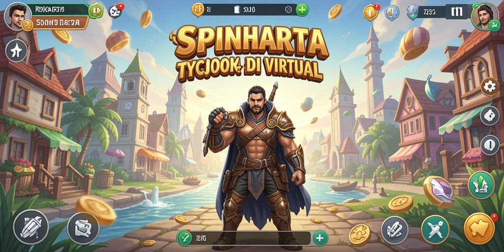 Tampilan gameplay SPINHARTA yang menarik dan interaktif.